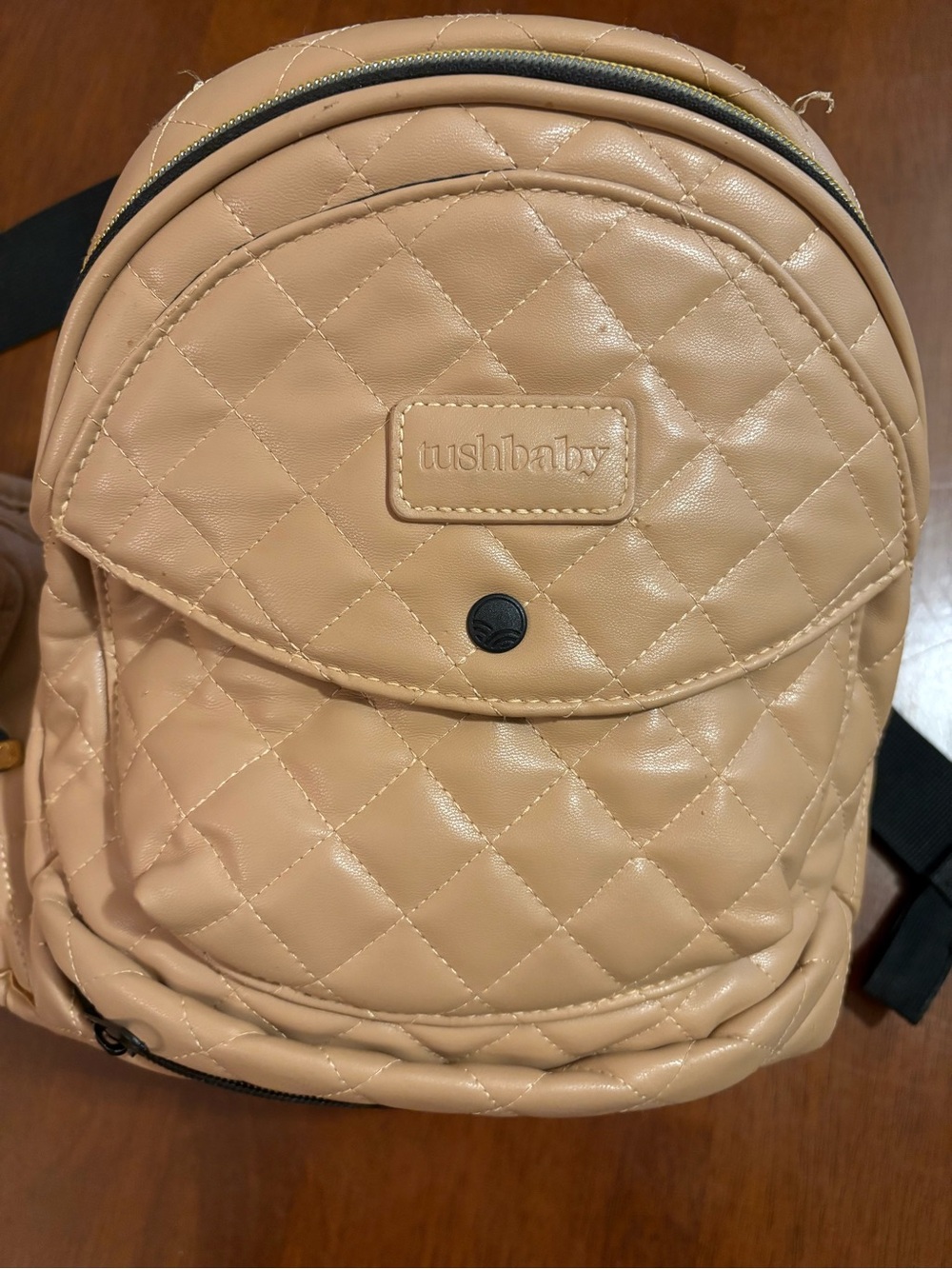 Tushbaby Quilted Baby waist-hip carrier- Tan